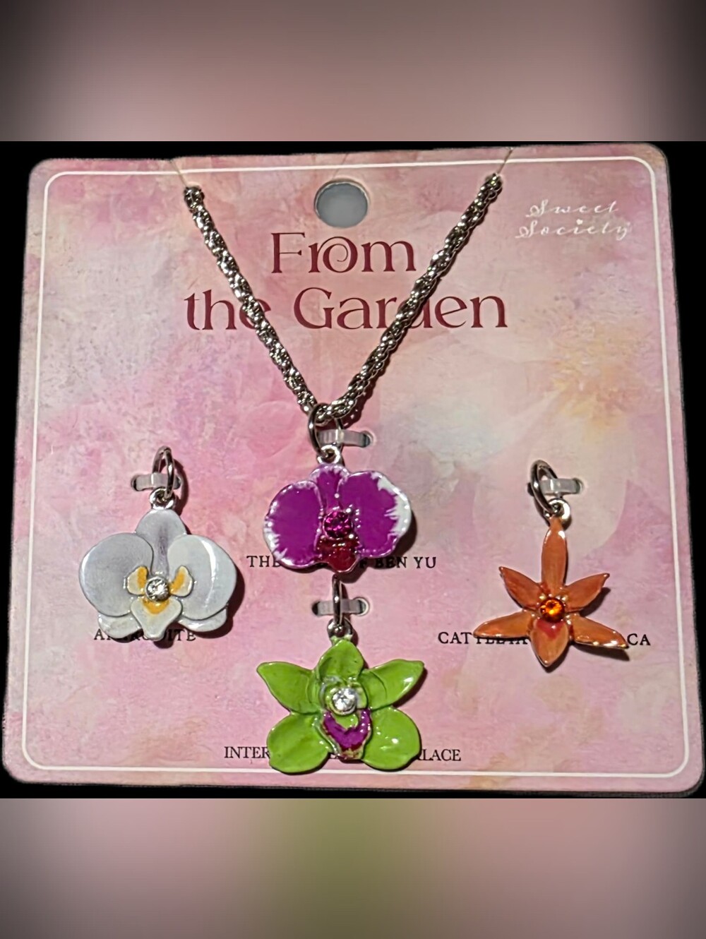 From the Garden Multi-Color Floral Charm Necklace Set